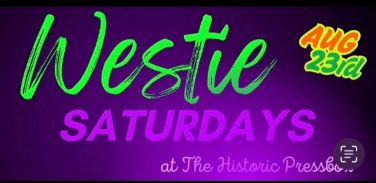 Westies Saturday July 26th 2025 at the Press Box in Westminster CA. Join your Hosts Michele Adams, Tip & Teveya West for a Night of West Coast Swing.  7 PM - A Champion West Coast Swing & Zouk Workshop with Instructor Guigo Sortica. 8 PM - Open Dancing with DJs Tip & Teveya West